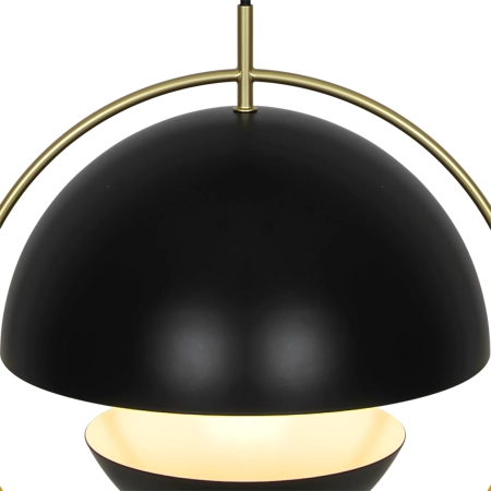 Lampa wisząca  z mosiężnym pierścieniem i czarnym metalowym kloszem Tavia NO2412353003 - Nordlux